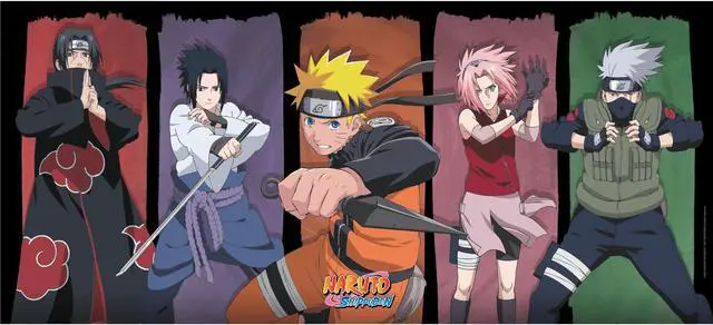 Main image of ABYSTYLE Naruto Shippuden Group Iconic Characters Gaming Mousepads 35" x 16" Non Slip Rubber Mouse Pads Office Rectangle Mouse Mat Gift