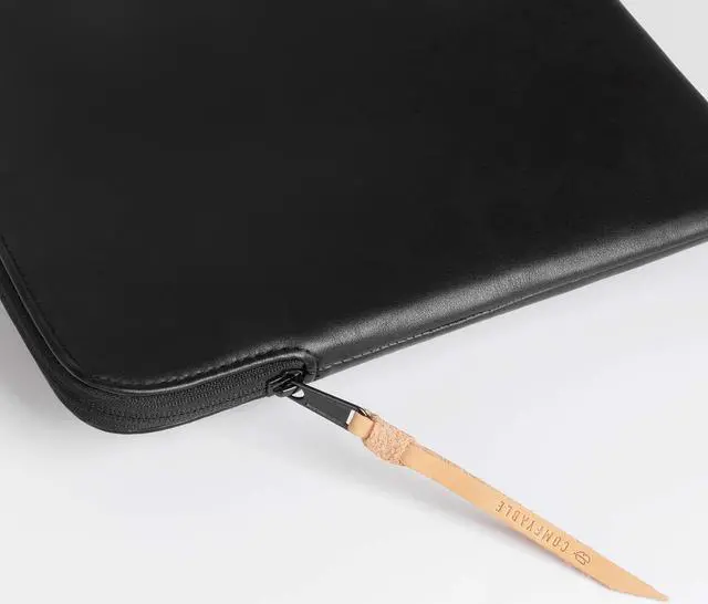Alt view image 3 of 5 - Comfyable Tablet Sleeve Compatible with iPad Air 13 inch M3 2025, iPad Pro 13" M4 2024 with Magic Keyboard & Pencil Holder - PU Leather Bag Slim Protective Cover Case - Black