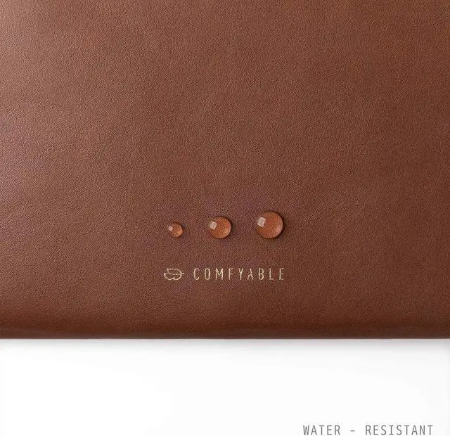 Alt view image 2 of 5 - Comfyable Slim Laptop Sleeve Compatible with 13 Inch MacBook Air 13 in M4 M3 M2 M1, 13" MacBook Pro, PU Leather Bag Water-Resistant Cover Case, Brown