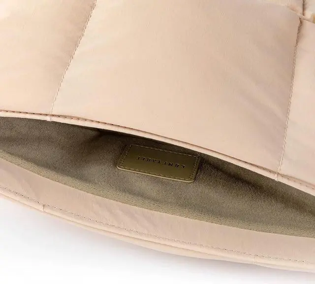 Alt view image 3 of 5 - Comfyable Puffy Laptop Sleeve 13 Inch 14 Inch, Quilted Puffer Laptop Carrying Case, Pillow Case Compatible with MacBook Air M4 2025 M3 M2 M1, MacBook Pro M4 Pro/Max, Sand
