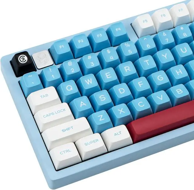 Main image of GEKUCAP 170 Keys Double Shot Keycaps, SA Profile PBT Keycaps Full Set, Custom Keyboard Keycaps for 60% 65% 75% 100% Cherry Gateron MX Switches Mechanical Keyboard, Blue/Black/White/Red Keycaps