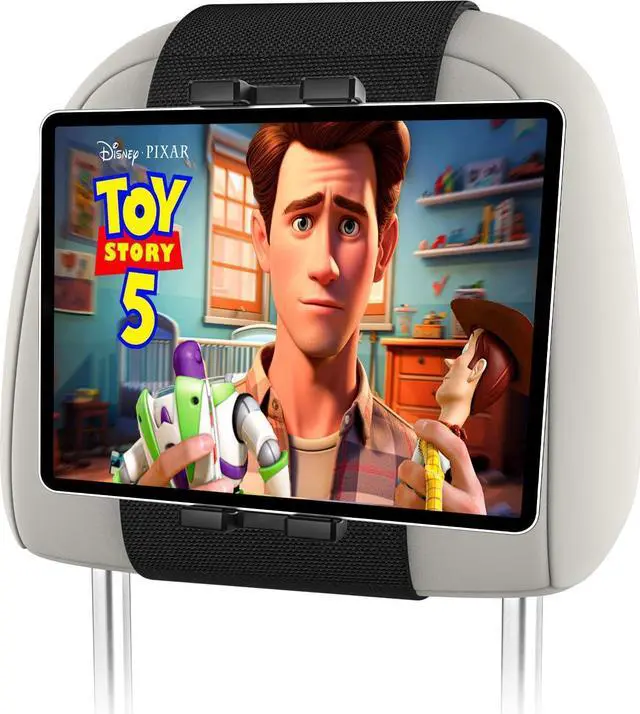 Main image of GDZN Car Headrest Tablet Mount Holder, [Highly Elastic Band] Tablet Holder for Car Back Seat, Adjustable Vehicles Kids Travel Stand for iPad Pro 12.9 Mini Air, Galaxy Tabs, iPhone, Fire, 4-13" Device