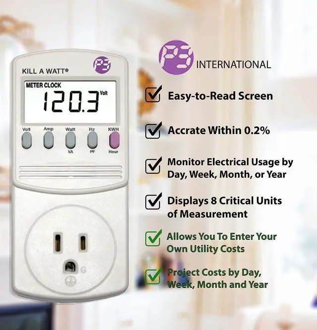 Alt view image 2 of 5 - P3 International P4460 Kill A Watt EZ Electricity Usage Monitor, grey (5-Pack)