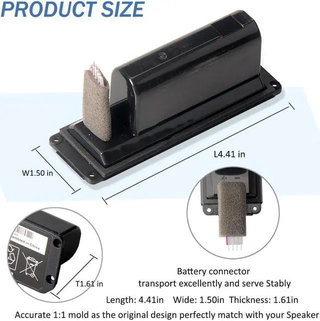Alt view image 3 of 5 - LUSONBAY 061384 061385 063287 063404 061386 Replacement Battery for Bose Mini 7.4V/17Wh