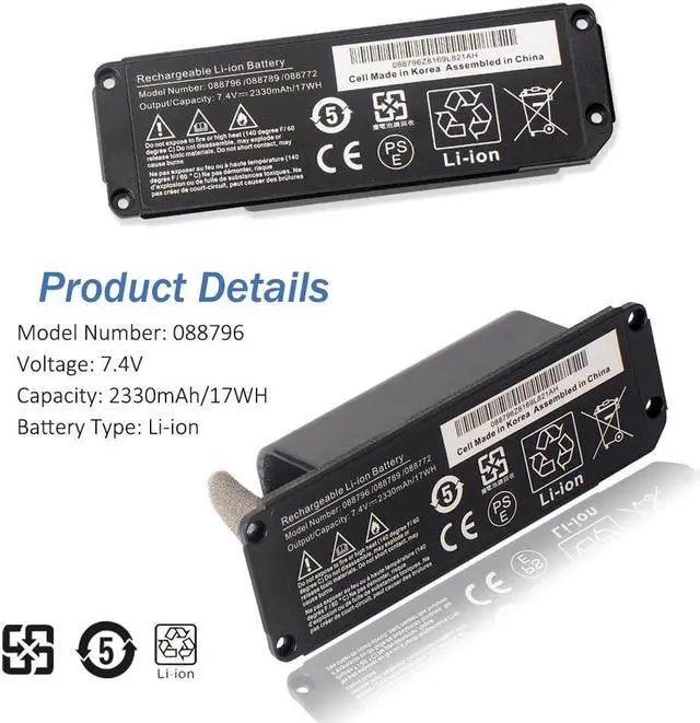 Alt view image 4 of 5 - LUSONBAY 061384 061385 063287 063404 061386 Replacement Battery for Bose Mini 7.4V/17Wh