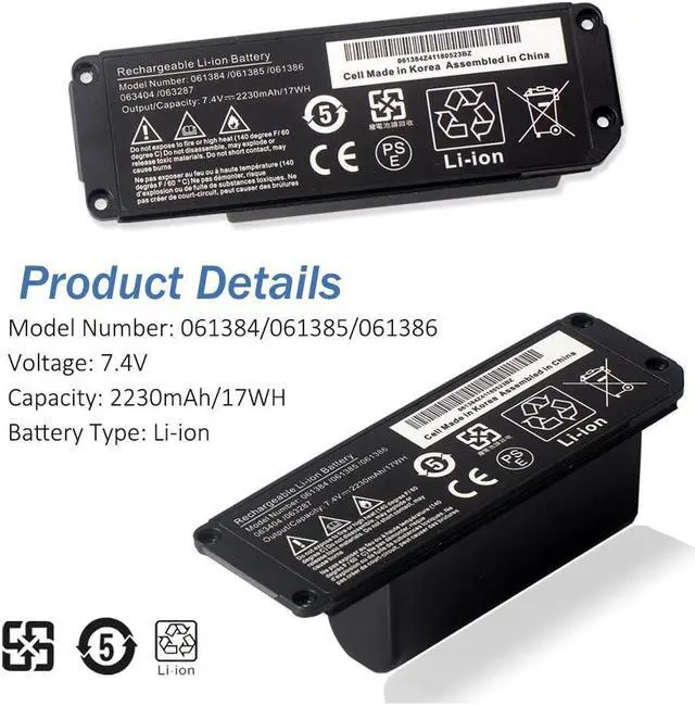 Alt view image 5 of 5 - LUSONBAY 061384 061385 063287 063404 061386 Replacement Battery for Bose Mini 7.4V/17Wh