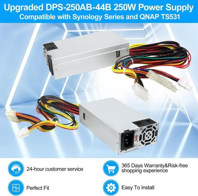 Alt view image 5 of 5 - S-Union Upgraded DS1815+ 250W Power Supply Compatible with Synology DS1815+ DS1812+ DS1513+ DS1512+ DS1010+ RS814 +RS815 DS2015xs DS1511+ DS1813+ DS1515+ QNAP TS531 DPS-250AB-44B New Power Supply