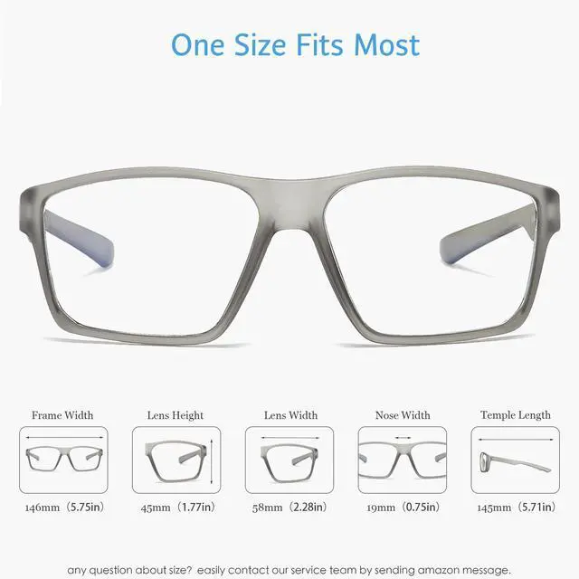 Alt view image 4 of 5 - ANRRI Blue Light Glasses for Men Gaming Computer Gamer Glasses Anti Eyestrain UV Protection Glasses Clear Grey Frame