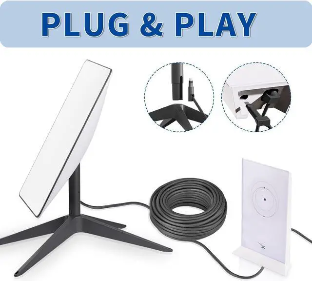 Alt view image 5 of 5 - SZSAUTO 75Ft Replacement Cable for Starlink Gen2 V2 Rectangular Satellite - Better Anti-Interference - Extension Cord Wire with Cable Feed Through Bushings for Replace Starlink Gen 2 Cables