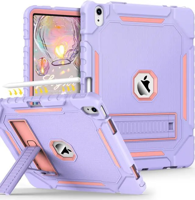 Main image of Grifobes Case for iPad Air 13-inch (M3/M2) 2025/2024, Heavy Duty Shockproof Protective Cover with Pencil Holder/Stand for i Pad Air 13" for Kids Girls Women (Purple)