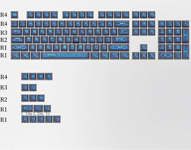 Alt view image 5 of 5 - Guffercty kred GTSP Retro Punk Style Pudding keycaps ASA Profile, 120-Keys PBT Keycaps Custom Keyboard Keycaps 75 Percent US Layouts for MX Switches Mechanical Keyboard (Punk Blue)