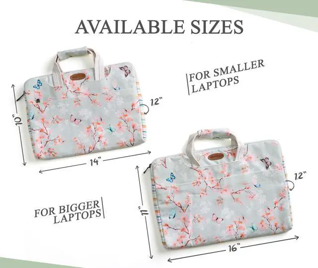 Alt view image 3 of 5 - Maison d'Hermine Laptop Bag upto 15.6 inch Stain and water repellent Cotton canvas - Blossom In Spring