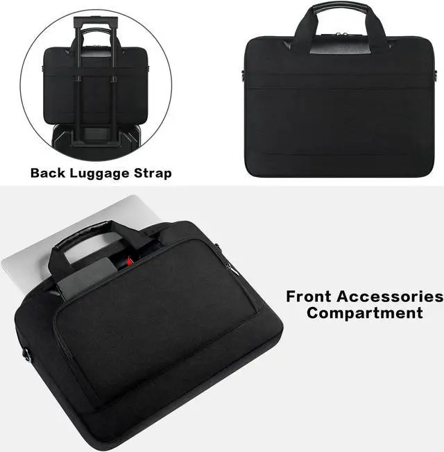 Alt view image 2 of 5 - DOMISO Laptop Sleeve Case Large Capacity Shoulder Bag Compatible with 17-17.3 inch Dell XPS/Inspiron 17 / HP Gaming Pavilion 17 / Chromebook 317Black