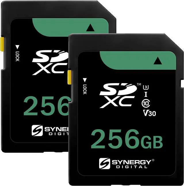 Main image of Synergy Digital 256GB, SDXC UHS-I Memory Cards - Class 10, U3, 100MB/s, 300 Series - Pack of 2