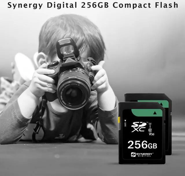 Alt view image 3 of 5 - Synergy Digital 256GB, SDXC UHS-I Memory Cards - Class 10, U3, 100MB/s, 300 Series - Pack of 2
