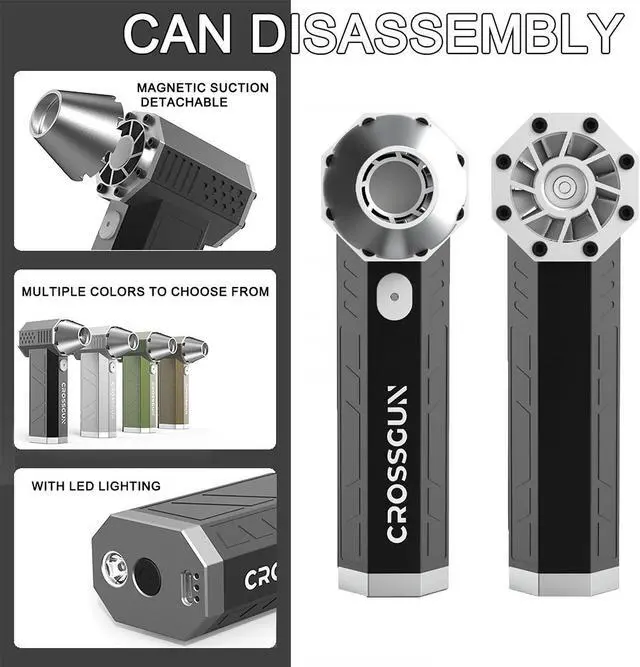Alt view image 3 of 4 - Portable Blower Fan with USB-C Charging, 13,000 RPM, 4 Speed Settings, Perfect for BBQs, Car Dusting, Keyboard Cleaning, and more.