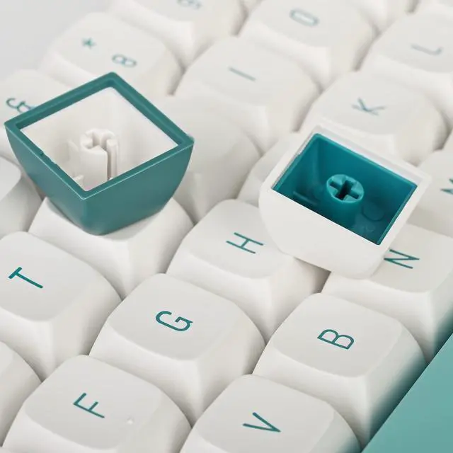 Alt view image 2 of 5 - iRoboosta PBT Keycaps, CSA Profile Double Shot Keycap White and Green 163 Keys Key caps Full Set, Custom Keycaps for Cherry MX Switches Mechanical Keyboard (Forest Green)