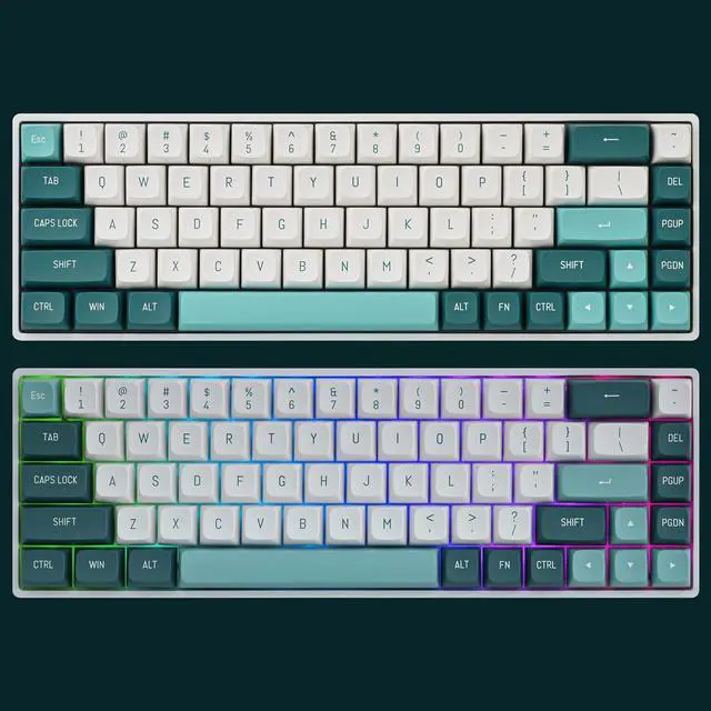 Alt view image 4 of 5 - iRoboosta PBT Keycaps, CSA Profile Double Shot Keycap White and Green 163 Keys Key caps Full Set, Custom Keycaps for Cherry MX Switches Mechanical Keyboard (Forest Green)