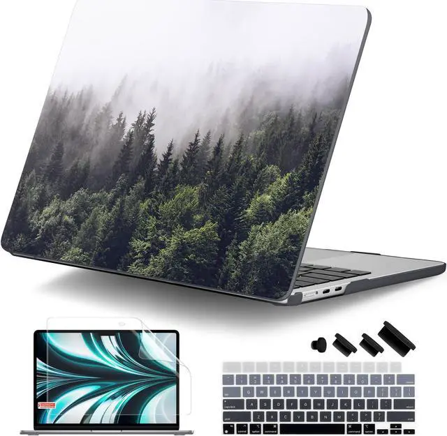 Main image of DONGKE for M4 MacBook Air 13.6 Inch Case 2025 2024 2023 2022 Model A3240 A3113 A2681 M3 M2 Chip, Plastic Hard Shell Case Cover with Touch ID for MacBook Air 13 Inch M4 - Forest
