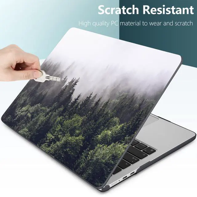 Alt view image 3 of 5 - DONGKE for M4 MacBook Air 13.6 Inch Case 2025 2024 2023 2022 Model A3240 A3113 A2681 M3 M2 Chip, Plastic Hard Shell Case Cover with Touch ID for MacBook Air 13 Inch M4 - Forest