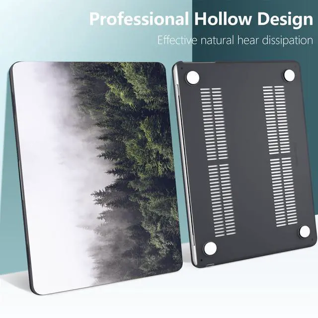 Alt view image 4 of 5 - DONGKE for M4 MacBook Air 13.6 Inch Case 2025 2024 2023 2022 Model A3240 A3113 A2681 M3 M2 Chip, Plastic Hard Shell Case Cover with Touch ID for MacBook Air 13 Inch M4 - Forest