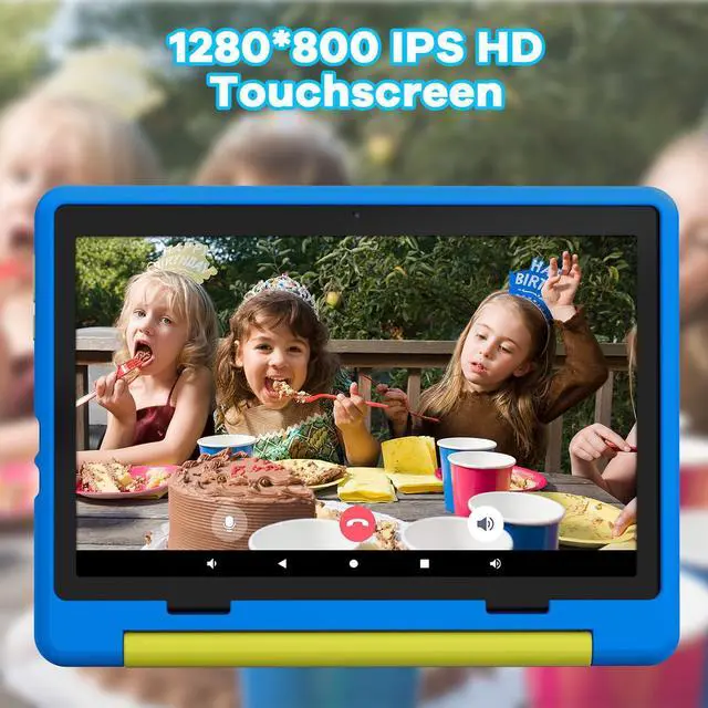 Alt view image 4 of 5 - Jeazans Kids Tablet|Upgraded Android 14 Tablet 10 inch for Kids with Protective Case|Octa-Core|64GB|1TB TF Card Expandable|Dual Camera|Parental Control|Pre-intalled KIDOZ|Great Gift for Toddler(Blue)