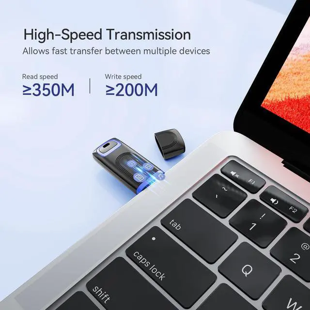 Alt view image 5 of 5 - 256GB USB 3.2 Flash Drive Thumb Drive High Speed Retractable USB Drive with Keyring Hole USB Stick Data Storage Speed Up to 350MB/s Quickly Run File Games, Pictures, Music Videos