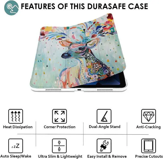 Alt view image 5 of 5 - DuraSafe Cases for iPad PRO 12.9 Inch 5 4 3 Gen [ Pro 12.9 2021 2020 2018 5th 4th 3rd Gen ] A2378 A2461 A2379 MY2H2LL/A MXAT2LL/A MXAV2LL/A MXAX2LL/A Smart Printed Hard PC Back Cover - Deer Print