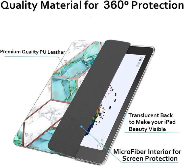 Alt view image 5 of 5 - DuraSafe Cases for iPad PRO 12.9 Inch 5th 4th Gen [ Pro 12.9 2021 2020 5 4 Gen ] A2378 A2461 A2379 MY2H2LL/A MXAT2LL/A MXAV2LL/A MXAX2LL/A MXAW2LL/A MXAY2LL/A Printed PC Cover - Marble Green