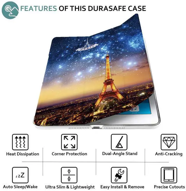 Alt view image 5 of 5 - DuraSafe Cases for iPad PRO 12.9 Inch 2nd [ Pro 12.9 2 Generation 2017 ] A1670 A1671 MQEF2LL/A MQED2LL/A MQEE2LL/A MQDC2LL/A MQDD2LL/A MQDA2LL/A Printed PC Lightweight Clear Back Cover - Paris Night