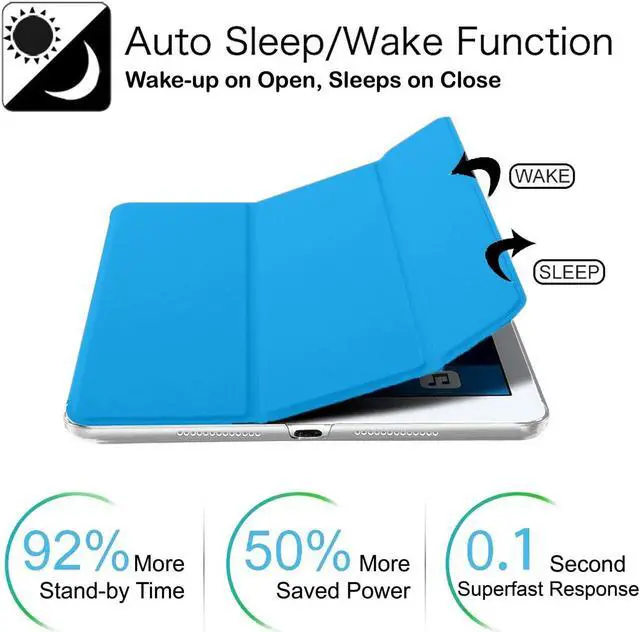 Alt view image 3 of 5 - DuraSafe Cases for iPad PRO 12.9 1 Gen 2015 [ iPad 12.9 Inch 1st ] A1652 A1584 Trifold Hard Smart PC Translucent Back Cover - Sky