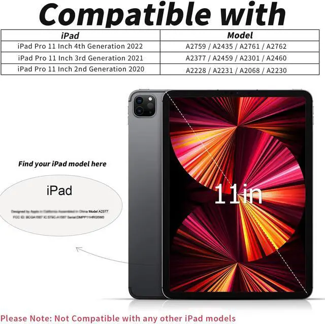 Alt view image 2 of 5 - kenke Keyboard Case for iPad Pro 11 Inch 4th/3rd /2nd Generation (2022/2021/2020), Detachable Wireless Bluetooth Keyboard, Stand Folio Cover with Pencil Holder, Auto Sleep/Wake, Black