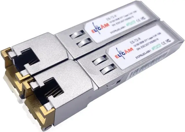 Main image of Elfcam® - 10/100/1000Base-T Multi-Rate 1.25Gb SFP RJ45 Copper Transceiver (Lot of 2)