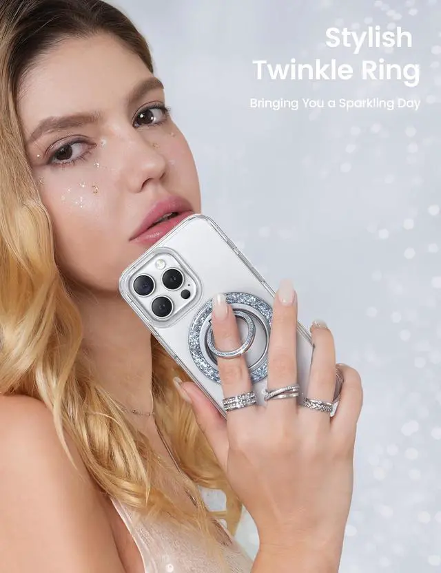 Alt view image 2 of 5 - Lamicall 2024 Stylish Magnetic Twinkle Ring Holder + Goooseneck Tablet Holder