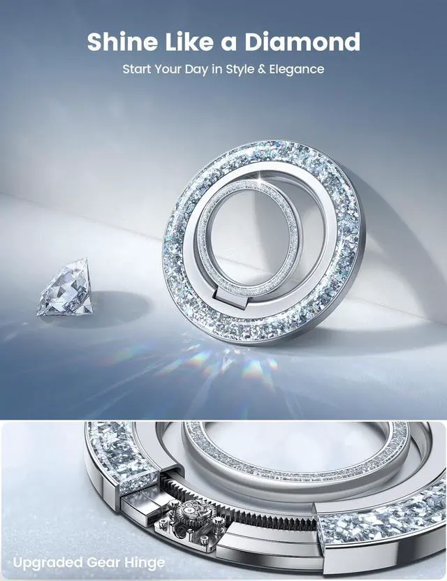 Alt view image 3 of 5 - Lamicall 2024 Stylish Magnetic Twinkle Ring Holder + Goooseneck Tablet Holder