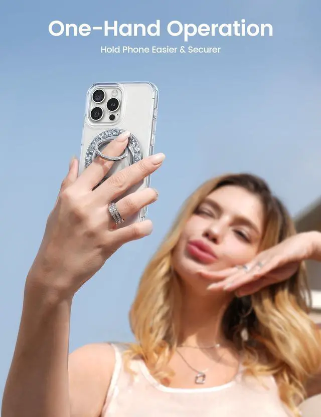 Alt view image 4 of 5 - Lamicall 2024 Stylish Magnetic Twinkle Ring Holder + Goooseneck Tablet Holder