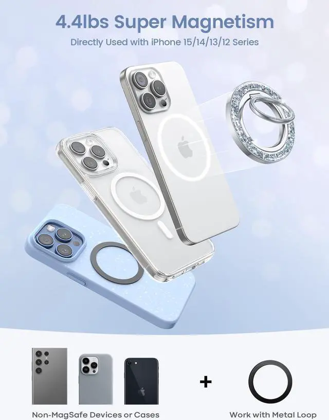 Alt view image 5 of 5 - Lamicall 2024 Stylish Magnetic Twinkle Ring Holder + Goooseneck Tablet Holder