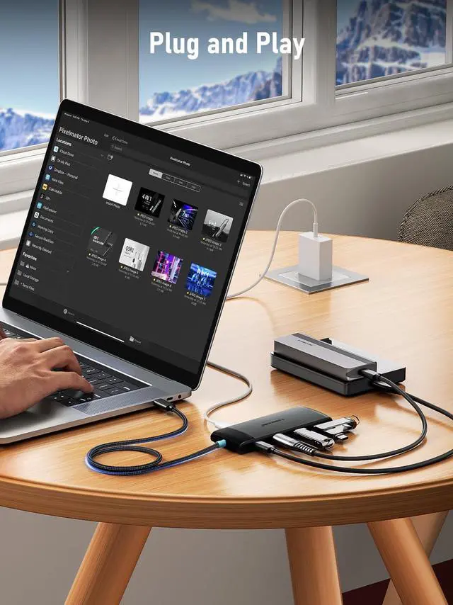 Alt view image 4 of 4 - USB C Hub with 10Gbps 2 USB3.2 & 2 USB C 3.2, Charging Port, USB Port Extender for MacBook Pro/Air, Acer Aspire, HP Dell Laptops, iPad Pro, iPhone 15/15 Pro Max, etc., 1.97ft Cable