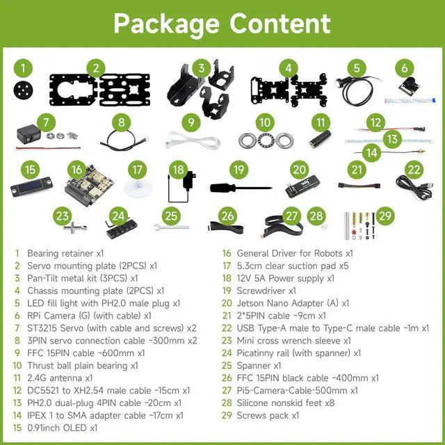 Alt view image 2 of 5 - Waveshare 360° Omnidirectional High-Torque 2-Axis Expandable Pan-Tilt Camera Module, Compatible with Raspberry Pi 4B / 5, Driven by Serial Bus Servos, Based On General Driver Board for Robots