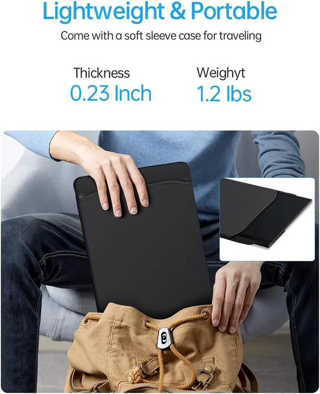 Alt view image 5 of 5 - CAPERAVE Portable Monitor - 14.0" USB C HDMI Travel Monitor for Laptop, FHD 100% sRGB, Built-in Kickstand & Speakers, Second Screen and External Monitor for MacBook Xbox PS4/5 Switch