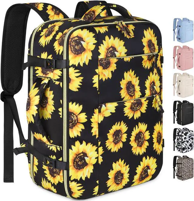 Main image of Capolo Travel Backpack for Women Men Waterproof Laptop Backpack Airlines Approved Carry On Backpack Bag Computer Bookbag for Business, Work, Traveling Fits 17 Inch Laptop(Sunflower)