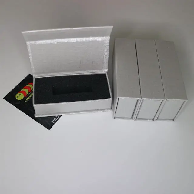 Alt view image 4 of 5 - 4X Magnetic USB Presentation Gift Boxes, Textured Silver, flash drives, removable drives, Wedding, Photography