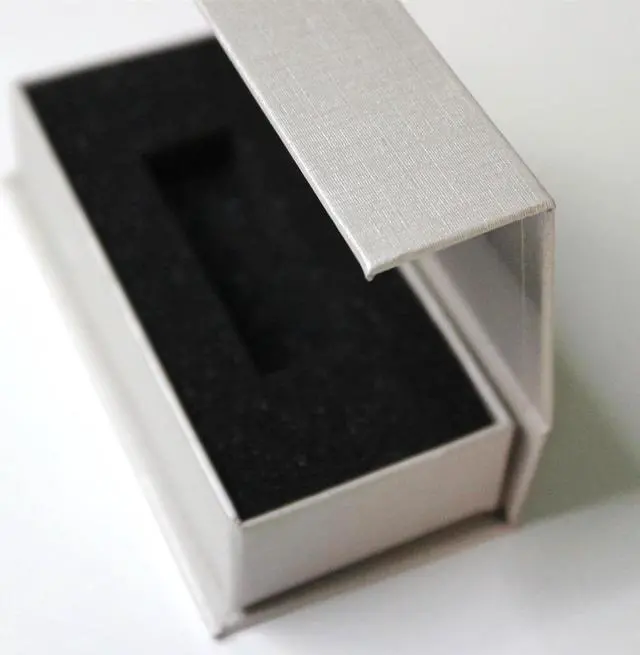 Alt view image 5 of 5 - 4X Magnetic USB Presentation Gift Boxes, Textured Silver, flash drives, removable drives, Wedding, Photography