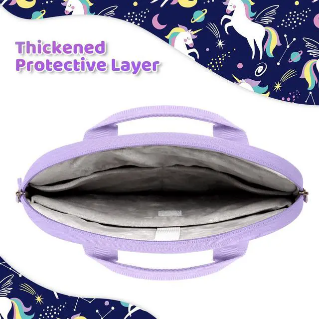 Alt view image 5 of 5 - Choco Mocha Kids Tablet Sleeve Bag for Girls, 12.5 Inch Tablet Carrying Case for Fire 7 8 10 HD 8 10, iPad Bag for Kid, Chromebook, Kindle kids Edition, Unicorn Purple