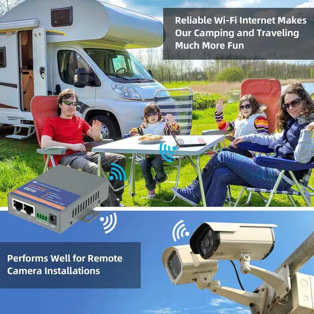 Alt view image 3 of 5 - QX210-NW2 Industrial 4G LTE WiFi Router For T-Mobile EIOTCLUB SIM Card, Not For Verizon/ATT, Cellular VPN Routers Internet Backup, M2M Gateway RS232 Modem For RV Security System CCTV Camera Automation