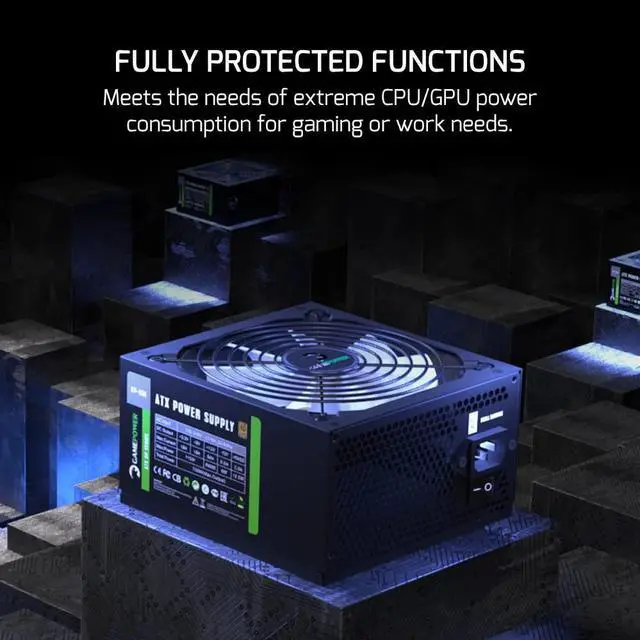 Alt view image 2 of 5 - GamePower Gp-650 PC Power Supply Unit: 650W, 80 Plus Bronze Certified, 85% Efficiency, Single +12V Rail, Low Noise 14 CM Fan, Ideal for Gaming PCs, Desktops, ATX, Micro ATX Desktop Computer - Black