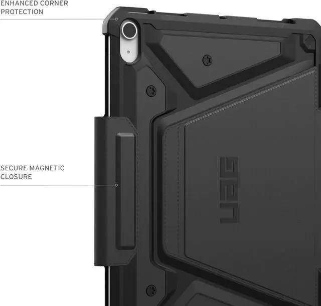 Alt view image 5 of 5 - URBAN ARMOR GEAR UAG Designed for iPad Air 11" Case (6th/7th Gen 2024-2025) M3 A3266 A3267 - Rugged Auto Sleep/Wake Folio Cover w/Pencil Holder & Multi-Angle Adjustable Stand, Metropolis SE Black