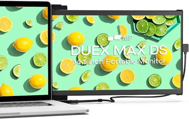 Main image of Mobile Pixels New Duex Max DS 14.1'' FHD 1080p Laptop Screen Extender, USB Type-C/HDMI Ports, Portable Monitor for 14'' to 17 Inch Laptops, Compatible with macOS/Windows/Apple/Android/Switch(Black)