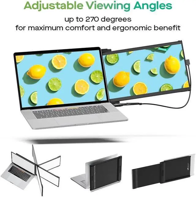 Alt view image 3 of 5 - Mobile Pixels New Duex Max DS 14.1'' FHD 1080p Laptop Screen Extender, USB Type-C/HDMI Ports, Portable Monitor for 14'' to 17 Inch Laptops, Compatible with macOS/Windows/Apple/Android/Switch(Black)