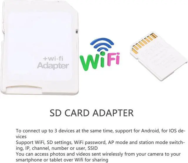 Alt view image 2 of 5 - GOWENIC TF to SD Card WiFi Adapter, for Camera Photo to Phone Tablet, Up to 3 Devices, SD Adapter for Phone Tablet, for Android, for iOS Devices